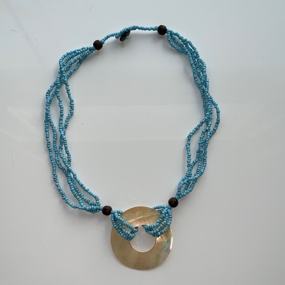 Beaded Turquoise Necklace - Picture 1 of 4